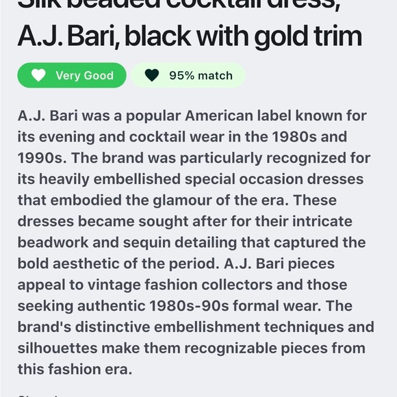 A.J. Bari Black and Gold Mini Dress - Picture 5 of 5